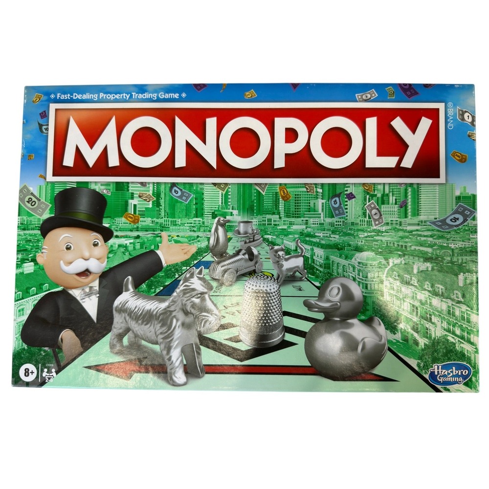 Hasbro Gaming Monopoly Board Game C1009 Classic Property Trading Game 8 Tokens